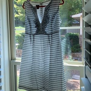 Stripped, V-neck dress.